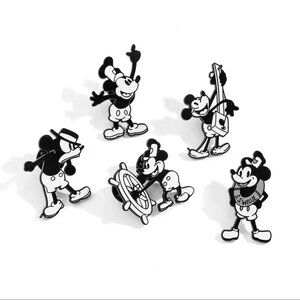 Mickey Mouse First Generation Set of 5 Brooch Enamel Pin